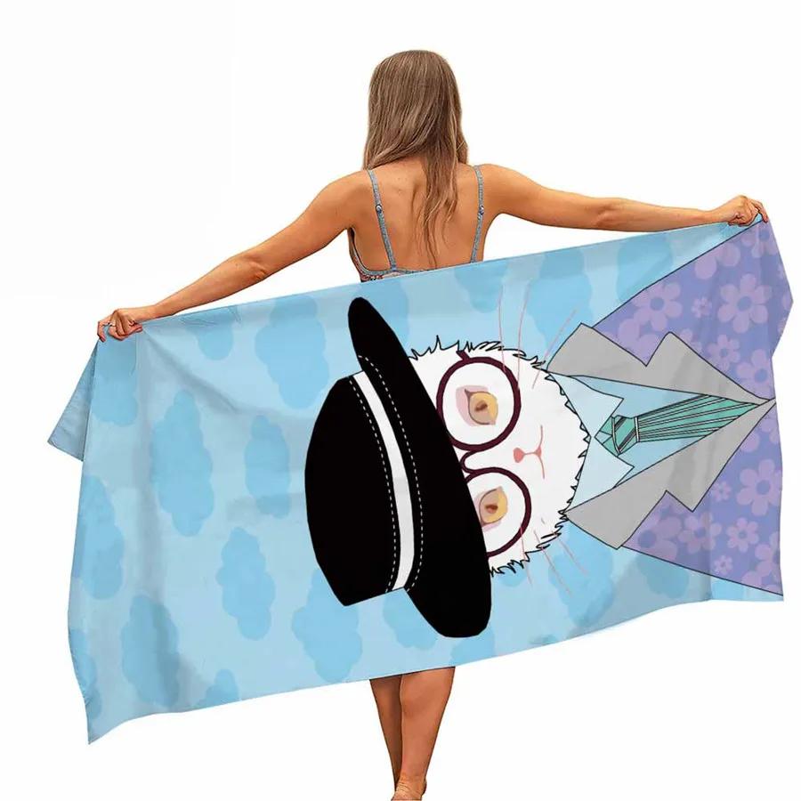 Cartoon Cat Microfiber Pool Beach Towel Portable Quick Fast Dry Sand Outdoor Travel Swim Blanket Thin Yoga Mat Bath Towel