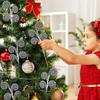 6 Pcs Christmas Tree Picks Decoration Sandworm Decor Woolen Candy Curly Pick Xmas Toppers Branches with Bells for Party Supply