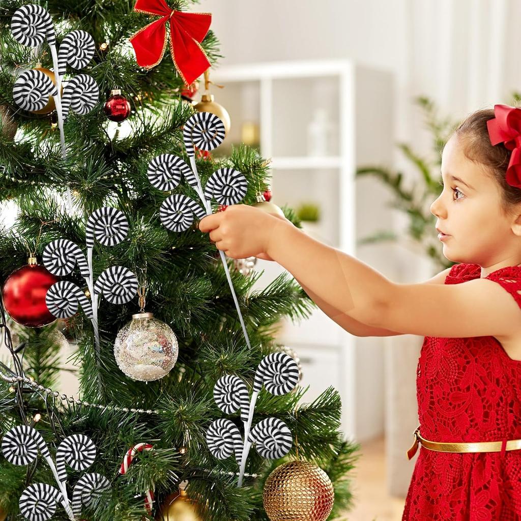 6 Pcs Christmas Tree Picks Decoration Sandworm Decor Woolen Candy Curly Pick Xmas Toppers Branches with Bells for Party Supply