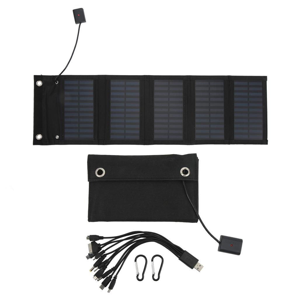 25W Solar Panel Folding Pack IP65 Waterproof Anti Oxidation with USB Cable for Surveillance Cameras Laptops