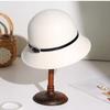New autumn woolen bucket hat fashion travel top hat women's retro basin hat big head circumference