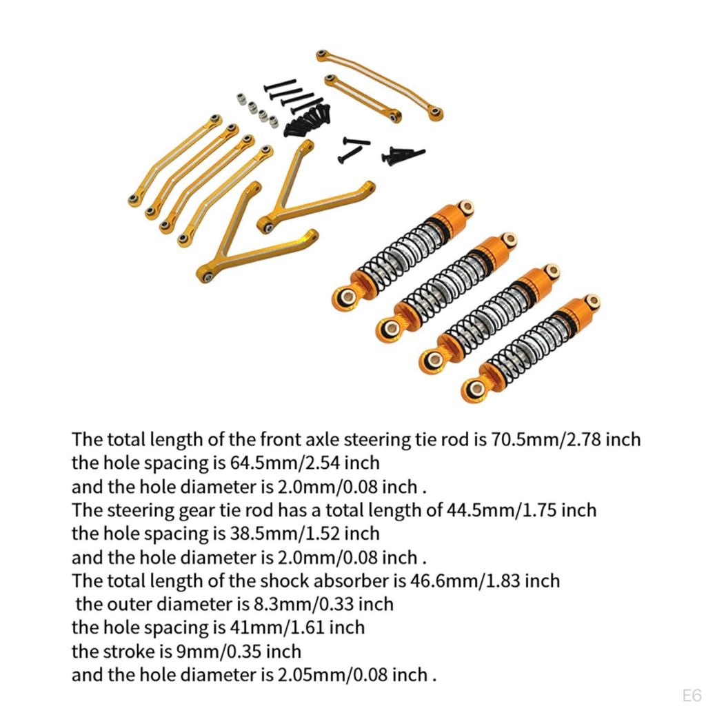 RC Car Accessories Links and Shocks Absorber Set Lightweight Sturdy Upgrade Replace Part for