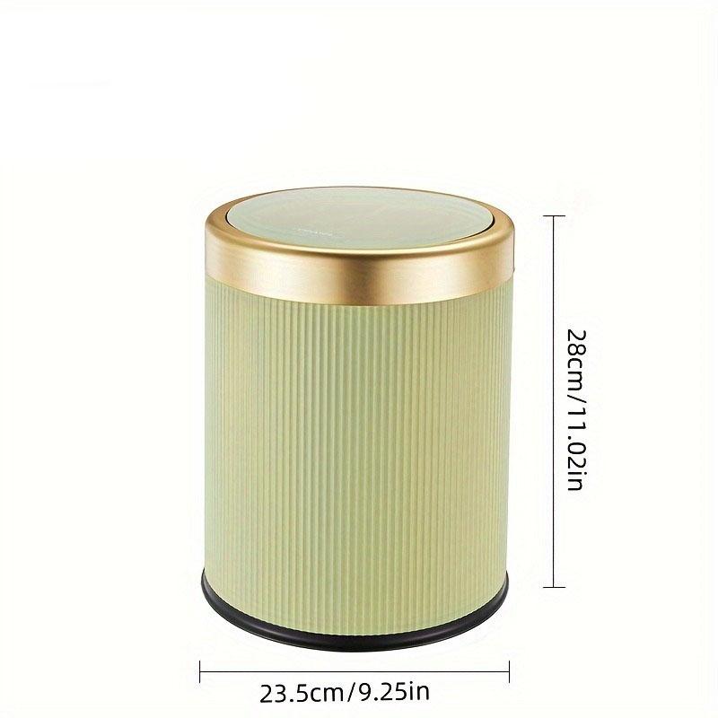 Modern Double Layered Trash Bin with Press Top Lid, White and Black, Bathroom, Office and Bedroom