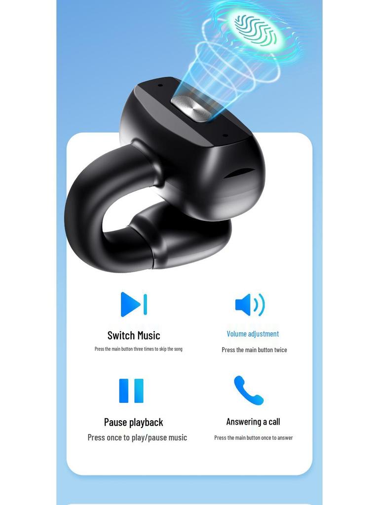V90 Bluetooth Bone Conduction Wireless Sports Earbuds Compatible with Apple