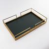 European Modern Leather Metal Storage & Organizer Tray for Entryway, Coffee Table, or Hotel Use