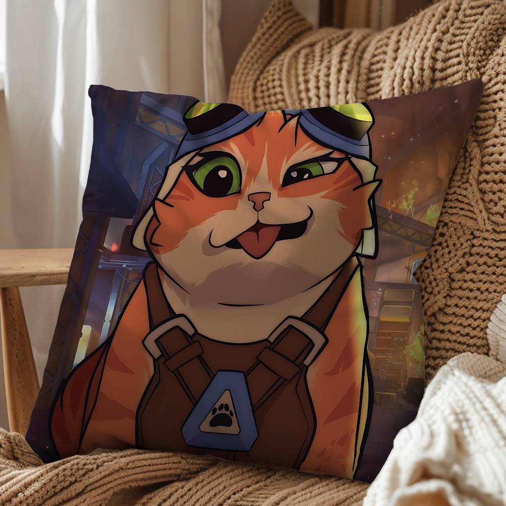 game Jetpack Cat Sombra Overwatch Pillow Case Office Cushions Suitable For Sofa Car Bedroom Decorative Cushion Cover