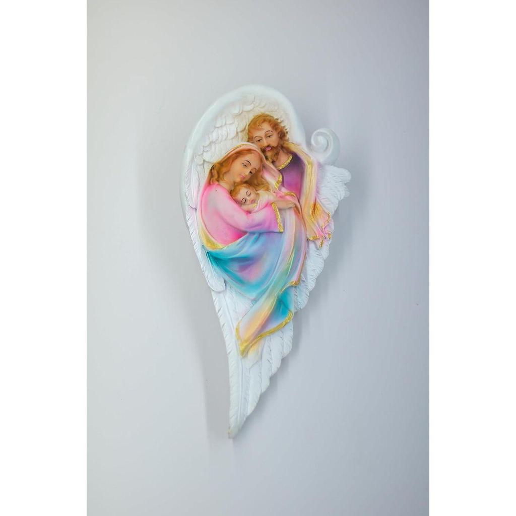 Holy Family of Mother Mary, Joseph, Jesus Christ Idol Statue Sculpture, Wall Hanging Home Decor in Polymarble Latest