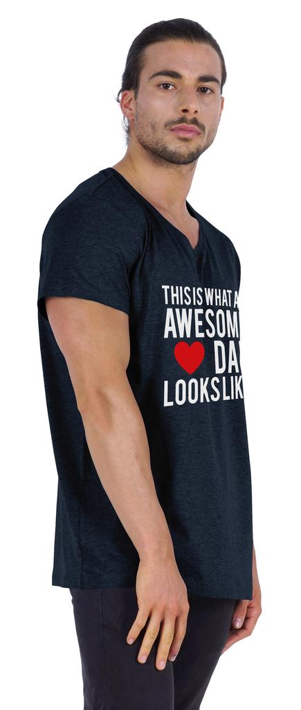 Inkmeso   This Is What An Awesome Dad Looks Like   Quotes Tshirt For Men Cotton Jersey Novelty Humor Tee