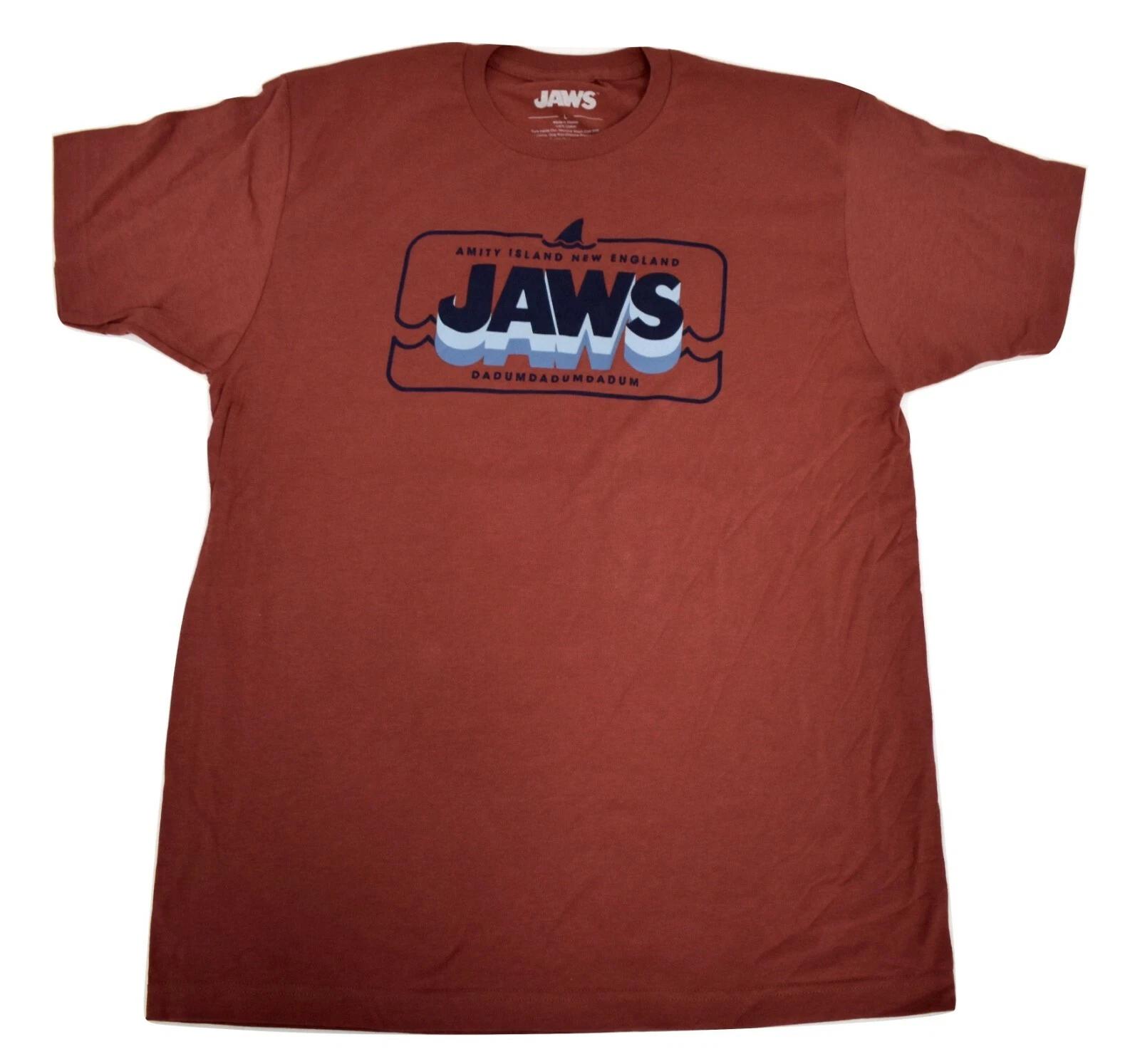 Jaws Mens Movie Shark Amity Island New England Shirt New S, L S