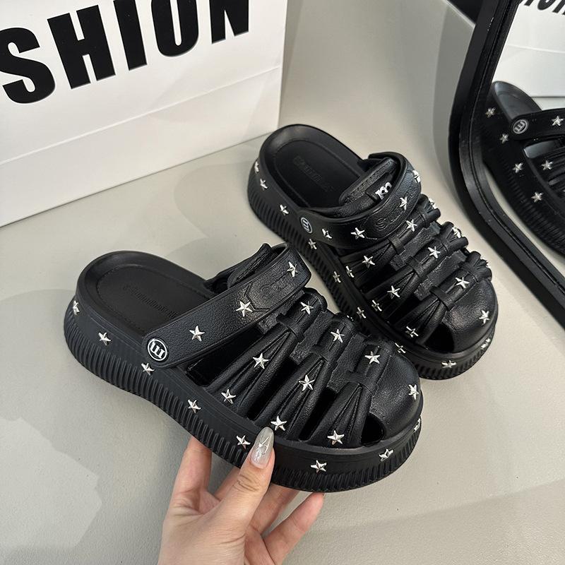 Women's fashionable and versatile high-quality sandals slippers -New package head breathable outdoor wear-resistant non-slip anti-odor type