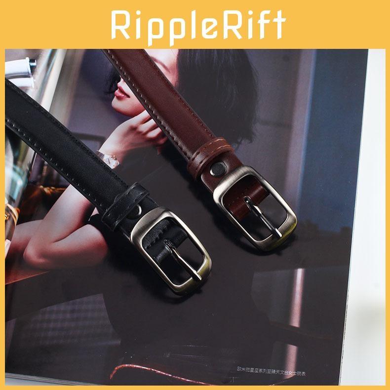 Simple Color Solid Oval Buckle Decoration Women Slim Waist Belt For Use Daily