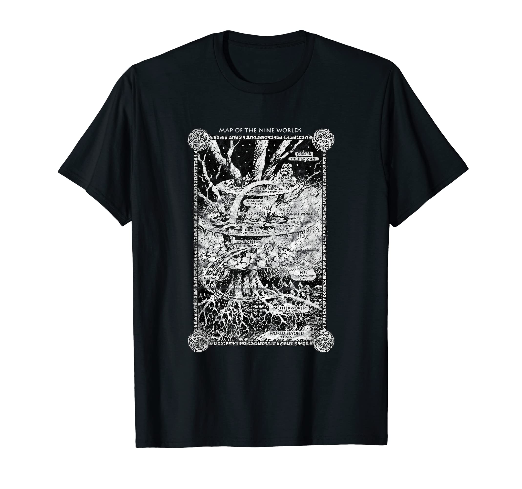

Футболка Yggdrasil Nine World Map Norvegional Valhalla Odin чёрный