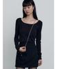 MAKE A TOAST Angora Long Sleeve T-Shirt Black Mbefto008Bk