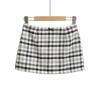 Retro Plaid Low-Waist A-Line Mini Skirt with Bowknot - Women's Autumn/Winter Hip-Hugging Skirt