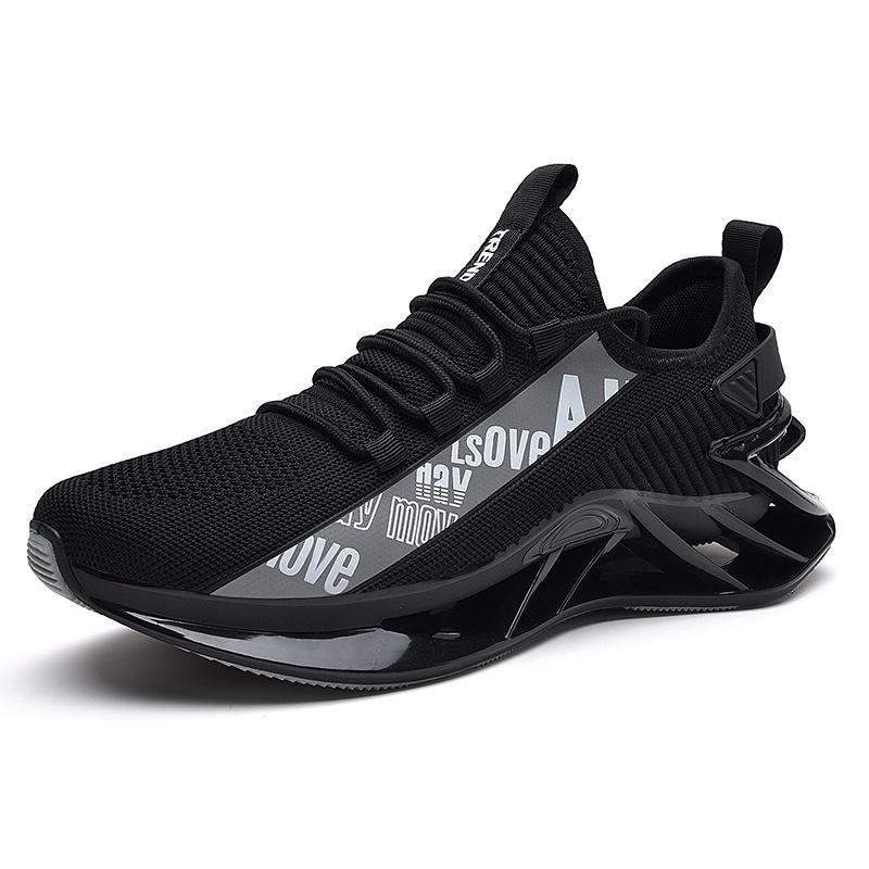 

Men s sports style casual shoes 2024 summer new breathable Korean version student outdoor personalized fashion mesh trendy shoes 46 чорний