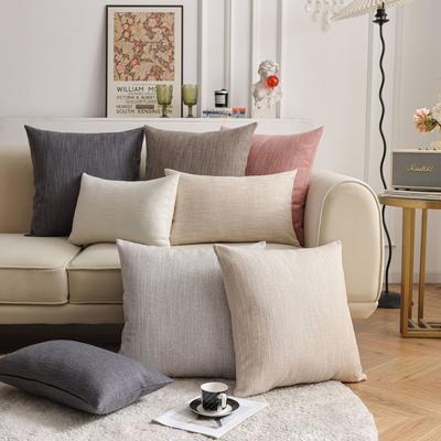 Faux Linen Throw Pillow Cover Home Decorative Pillowcase for Sofa Cafe Modern Solid Color Cushion Cover Square Pillow Case