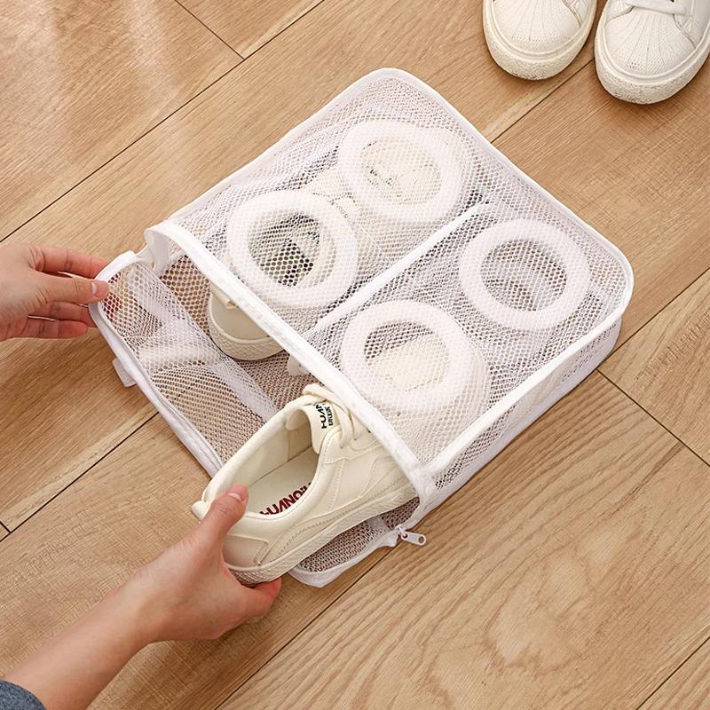 Anti-deformation Mesh Laundry Storage Organization Washing Machine Shoes Bag Travel Organizer Portable Sneakers Laundry Net