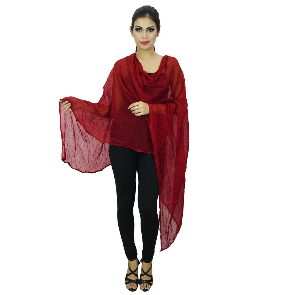 Chiffon Blend Indian Scarves Women Wear Stole Neck Wrap Chunni Long Dupatta