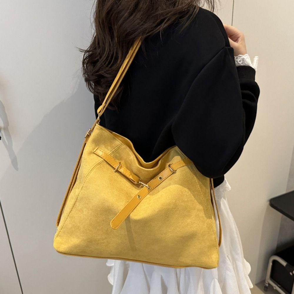 Vintage Retro Crossbody Backpack Large Capacity Commuting Shoulder Bag Cute Suede Tote Bag  Holiday