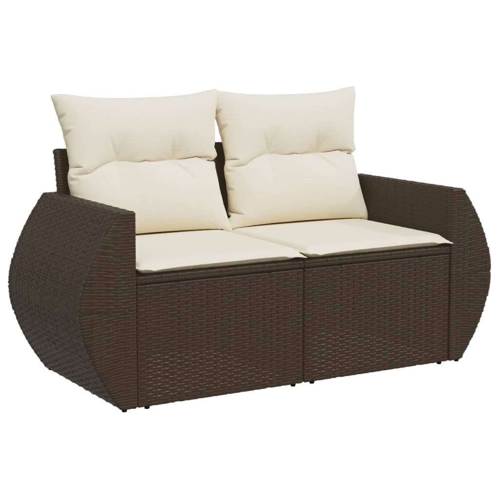 Vidaxl 4-Seater Garden Lounge Set, Cushions, Brown Rattan Pe