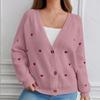 Casual Minimalist Cardigan Knit Outerwear For Women