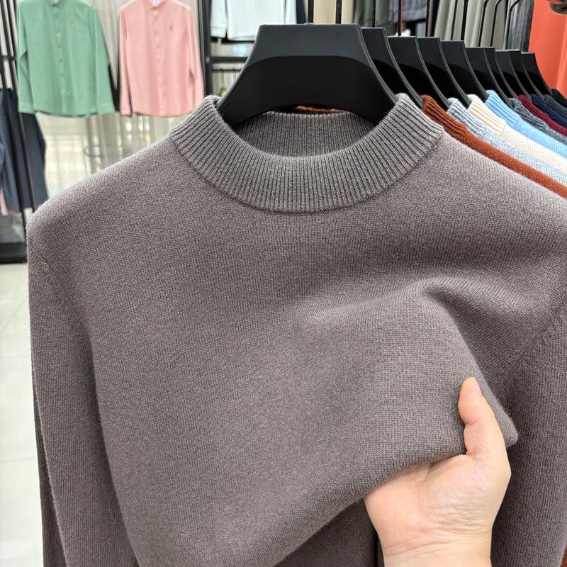 

Men s 100% Pure Wool Thick Round Neck Sweater - 2025 Autumn/Winter Collection XL