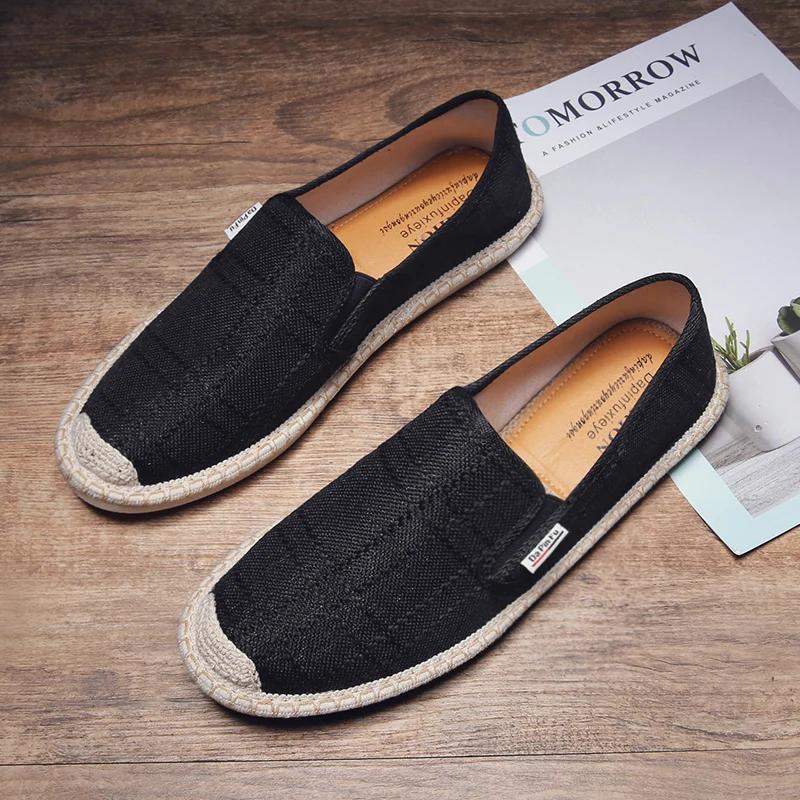 Mens Shoes Chinese Fashion Soft Slip On Espadrilles for Men Loafers Casual Male Breathable Canvas Casual Shoes Zapatillas Hombre
