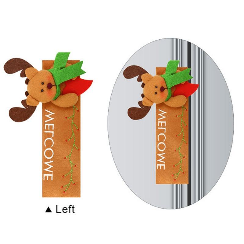 2pcs Christmas Fridge Handle Covers, Santa Claus Microwave Oven Cover, Xmas Kitchen Decor