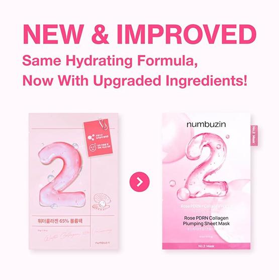 NUMBUZIN Maska w płachcie No.2 Rose PDRN Kolagen Ujędrniająca 33ml*4SZT.