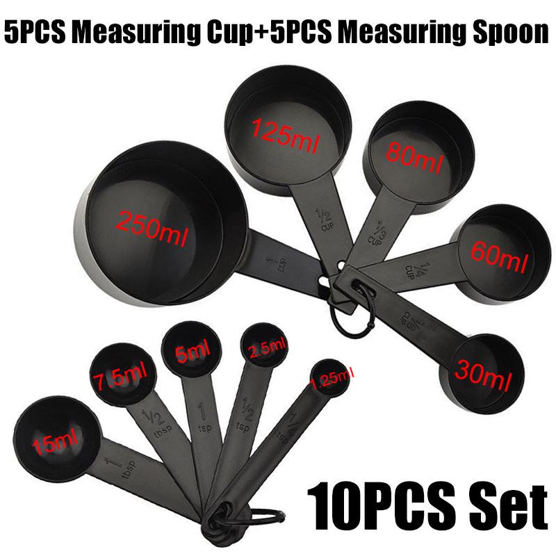 5-10PCS/Pack Kitchen Baking Measure Tool Plastic Measuring Spoon Measuring Cup Suitable for Cake Dessert Ingredient Weighing ZYF