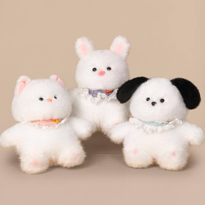 

Fluffy Cat Dog Rabbit Toys Cute Animal Soft Cartoon Bunny Puppy Kitten Doll Birthday Gift Kids Sleep Accompany Pillow Decor 20cm