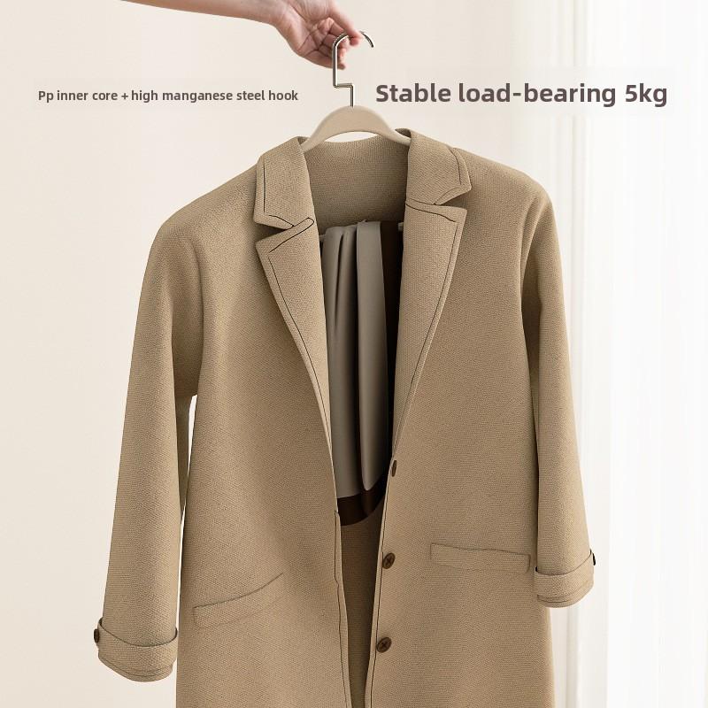 5pcs Heavy-Duty No-Residue Anti-Slip Brushed Metal Clothes Hangers with Wide Shoulder Design Finish Clothes Hangers Organizer