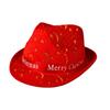 Christmas Red Fashion Cowboy Hat Adult Christmas Glitter Printed Jazz Hat Holiday Role Playing Costume Party Supplies