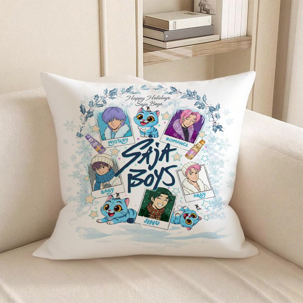KPop Demon Hunters  Anime show on the pillow: Pink and purple fantasy & Cute character pillowcase fashion home decoration