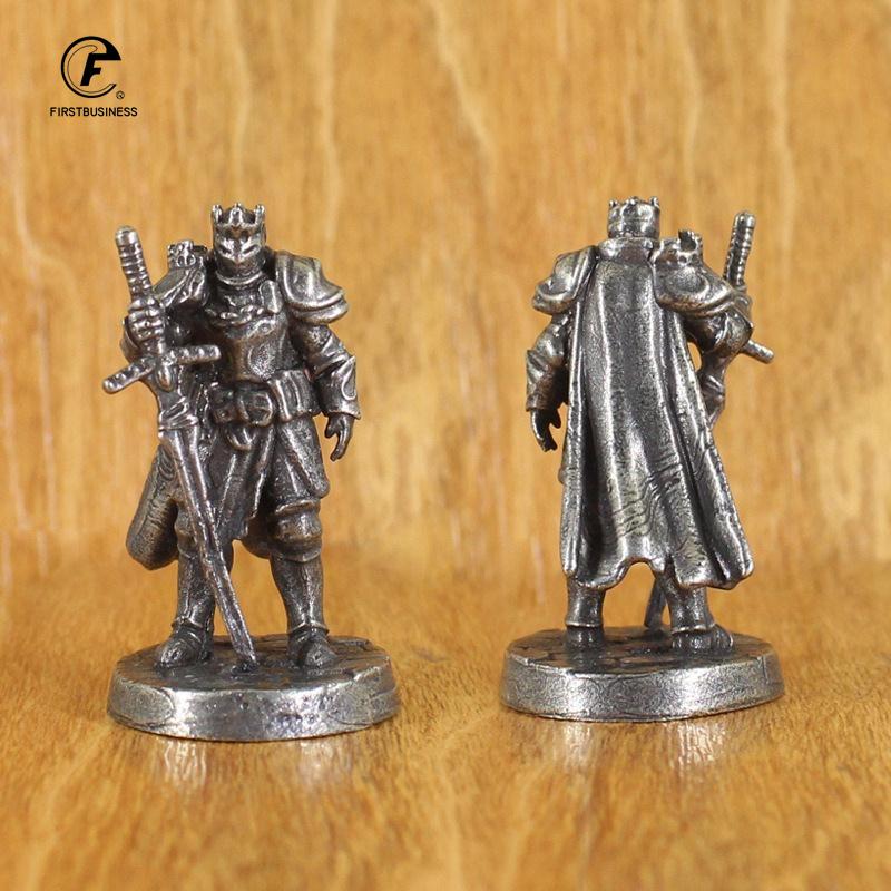 White Brass War Legions Fearless Knight Soldier Models Miniature Figurine Collections Metal Chess Piece Table Game Ornament Gift