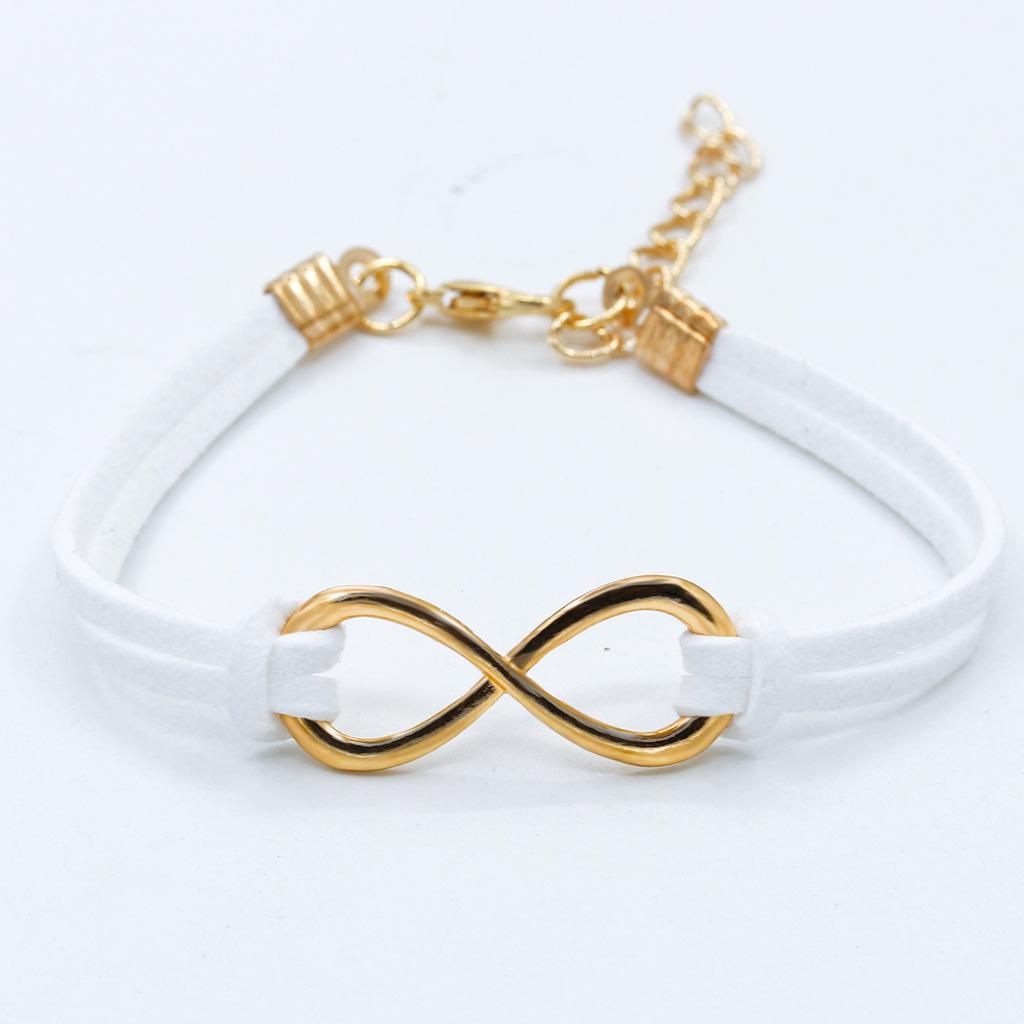 Fashion Symbol 8 Word Leather Rope Bracelet Personality Universal Bracelet Jewelry CLE