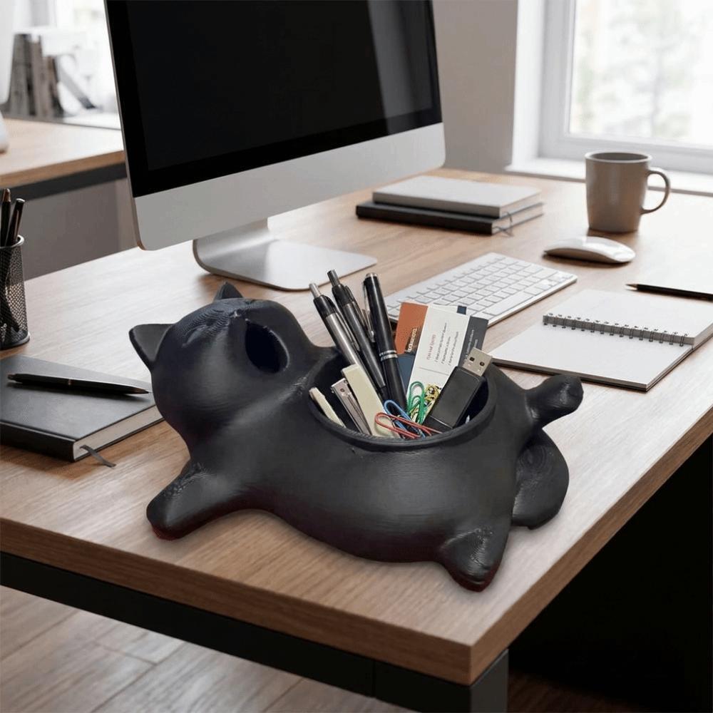 Cat-shaped Storage Box Cat Flower Pot 3D Printed Succulent Pot Animal Shaped Planter Office Desk
