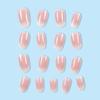 24Pcs Medium Oval Press On Nails Pink Gradient Color Fake Nails Glossy Manicure False Nails Full Nail Tips