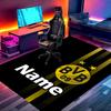 Custom Name Personalized Borussia Dortmund Print Carpet, Versatile Home Decor Rug, for Playroom, Apartment, Balcony, Entryway, Hallway Gift