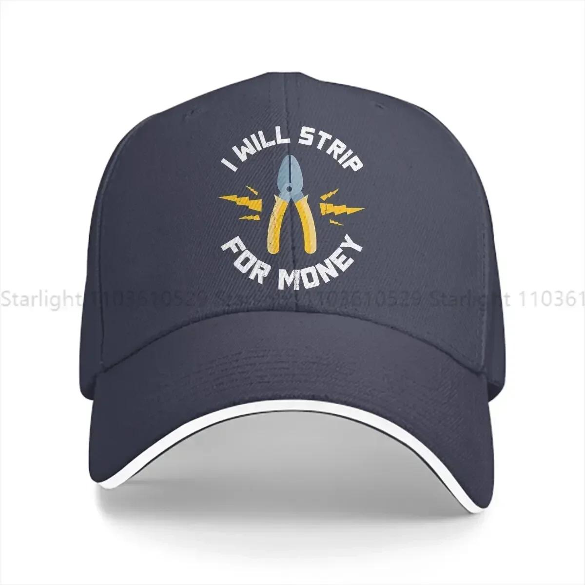 

Washed Mens Baseball Cap I Will Strip For Money Contractor Energy Worker Trucker Snapback Caps Dad Hat Engineer Golf Hats One Size