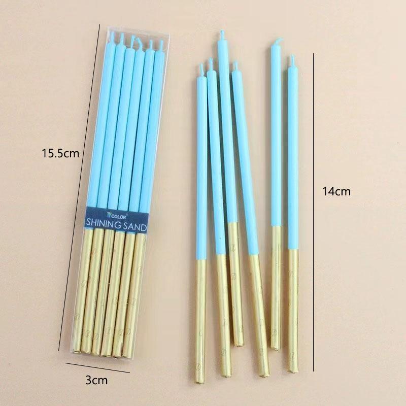 

6 шт. длинных свечей на день рождения, украшение для торта, товары для вечеринок для девочек, праздничные принадлежности, подарочные свечи для гостей, роскошные блестящие лампы, свечи