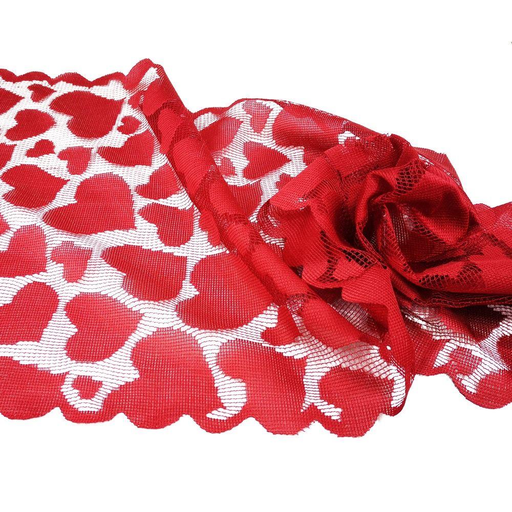 Valentines Day Table Cover Lace Tablecloth Wedding Red Heart Table Runner Table Decoration