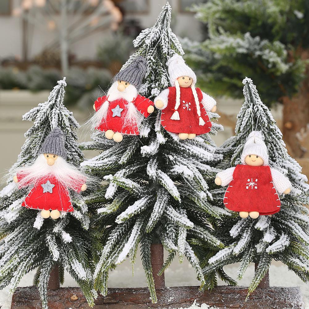 Bead Cute Wooden Foot Doll Hanging Ornaments For Children Joyful Decor Christmas