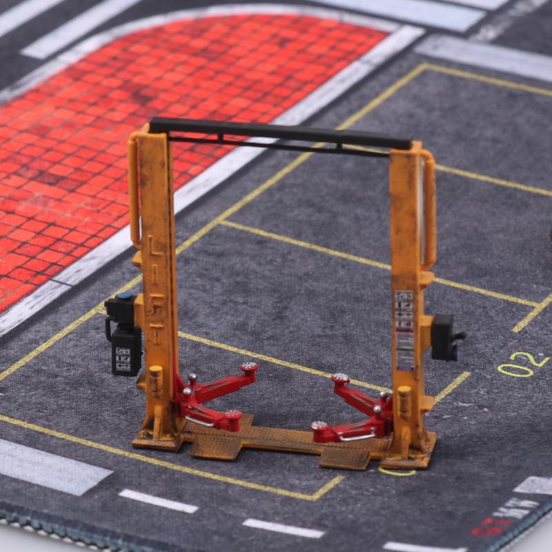 

1:64 Автомобильный подъемник Модель Аксессуары Миниатюрный вид аэропорта Песочный стол Декорация Коллекция Украшения жёлтый