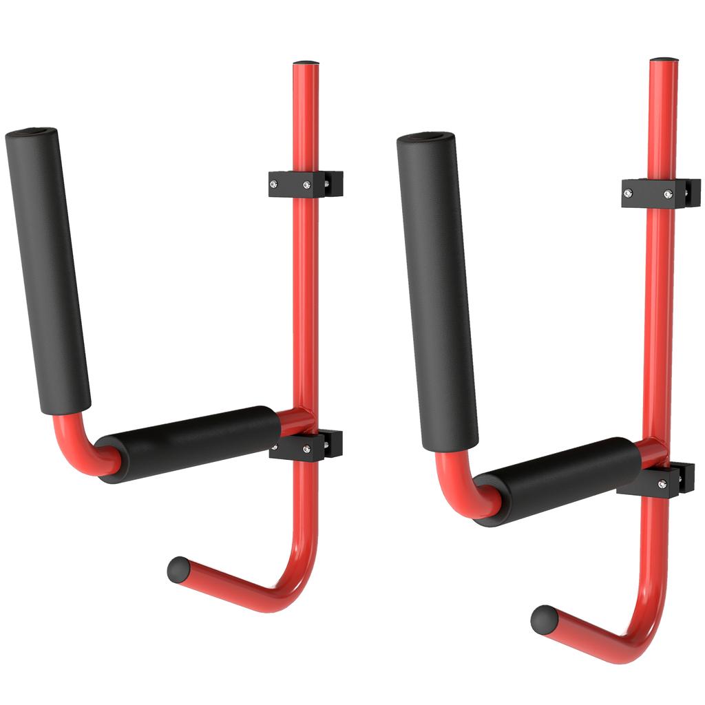 Kayak Canoe Heavy Duty Wall Mounted Storage Holder Rack Heavy Duty Storing Hangers Red
