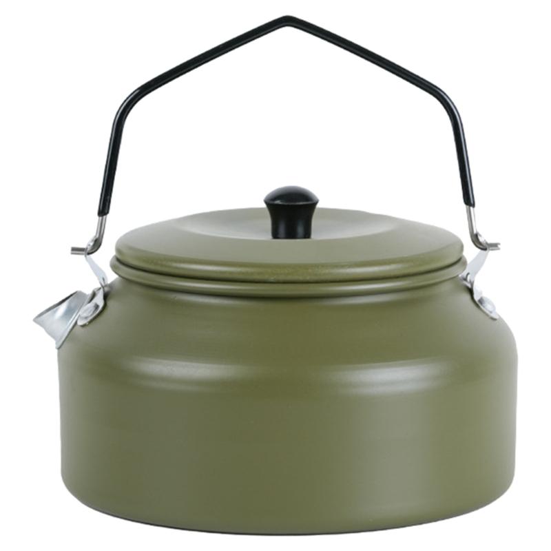 

1100ml Outdoor Camping Kettle Whistling Teas Kettle Aluminum Teapot Light Weight Portable Coffee Pots for Stovetop зелений