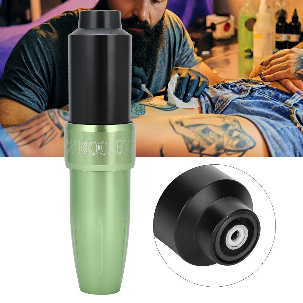 Tattoo Machine RCA Interface Powerful Motor Liner & Shader Tattoo Pen with LED Light(Green )