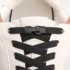 1 Pair Flat Shoelaces Metal Buckle Lock Elastic Shoe Laces Without Ties Sports Enthusiasts Lazy Shoes Lace Accessories