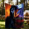 1pc Ghostface Knife Outdoor Blanket Lightweight Flannel, Soft & Warm, All Season Use for Sofa, Outdoor, Camping, Living Room, Office, Chair