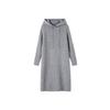Demana Women's Korean Style Hooded Cable Knit Mid-length Dress